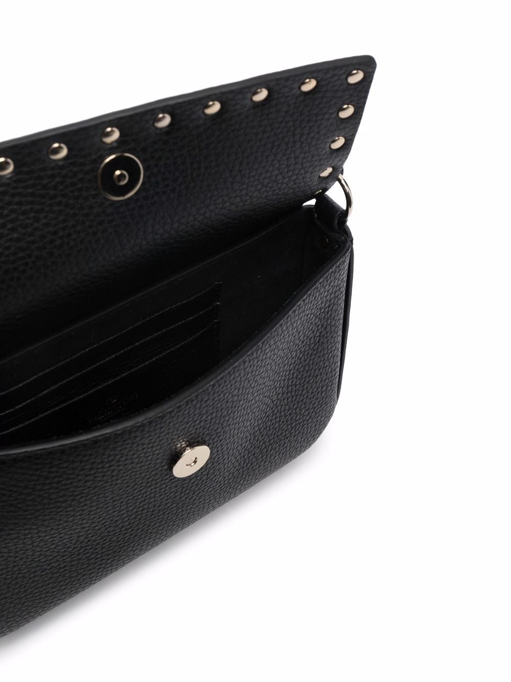 Rockstud 迷你袋装黑色皮革单肩包