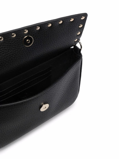Rockstud 迷你袋装黑色皮革单肩包