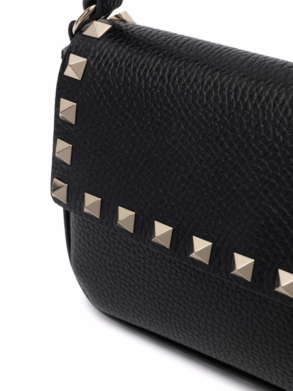 Rockstud 迷你袋装黑色皮革单肩包