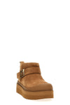 mellow shearling platform suede ankle boots lined