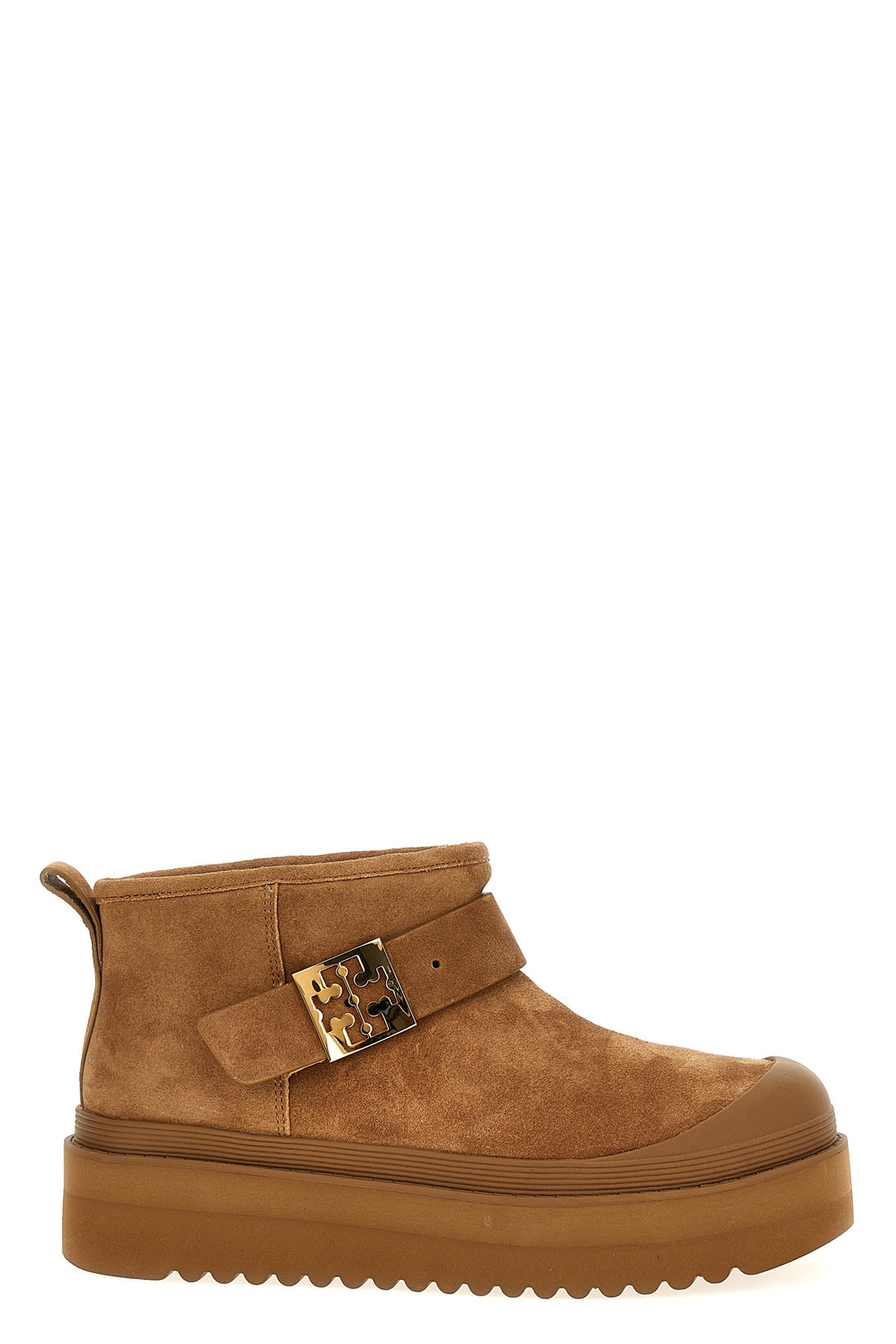 TORY BURCH 11 mellow shearling platform suede ankle boots lined