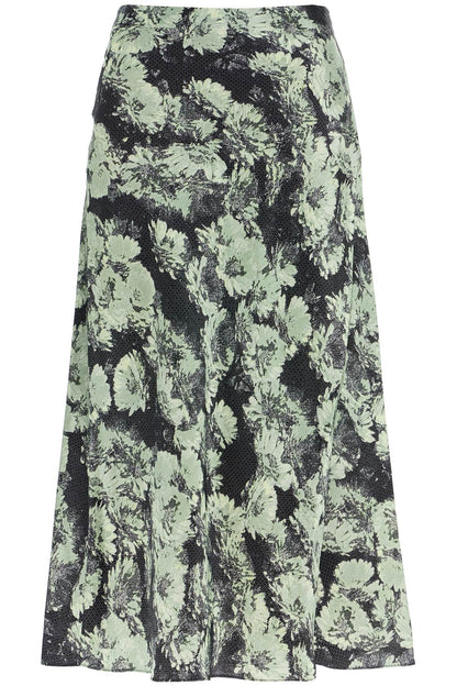 printed satin skirt