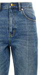high-waisted cotton denim jeans