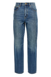 high-waisted cotton denim jeans
