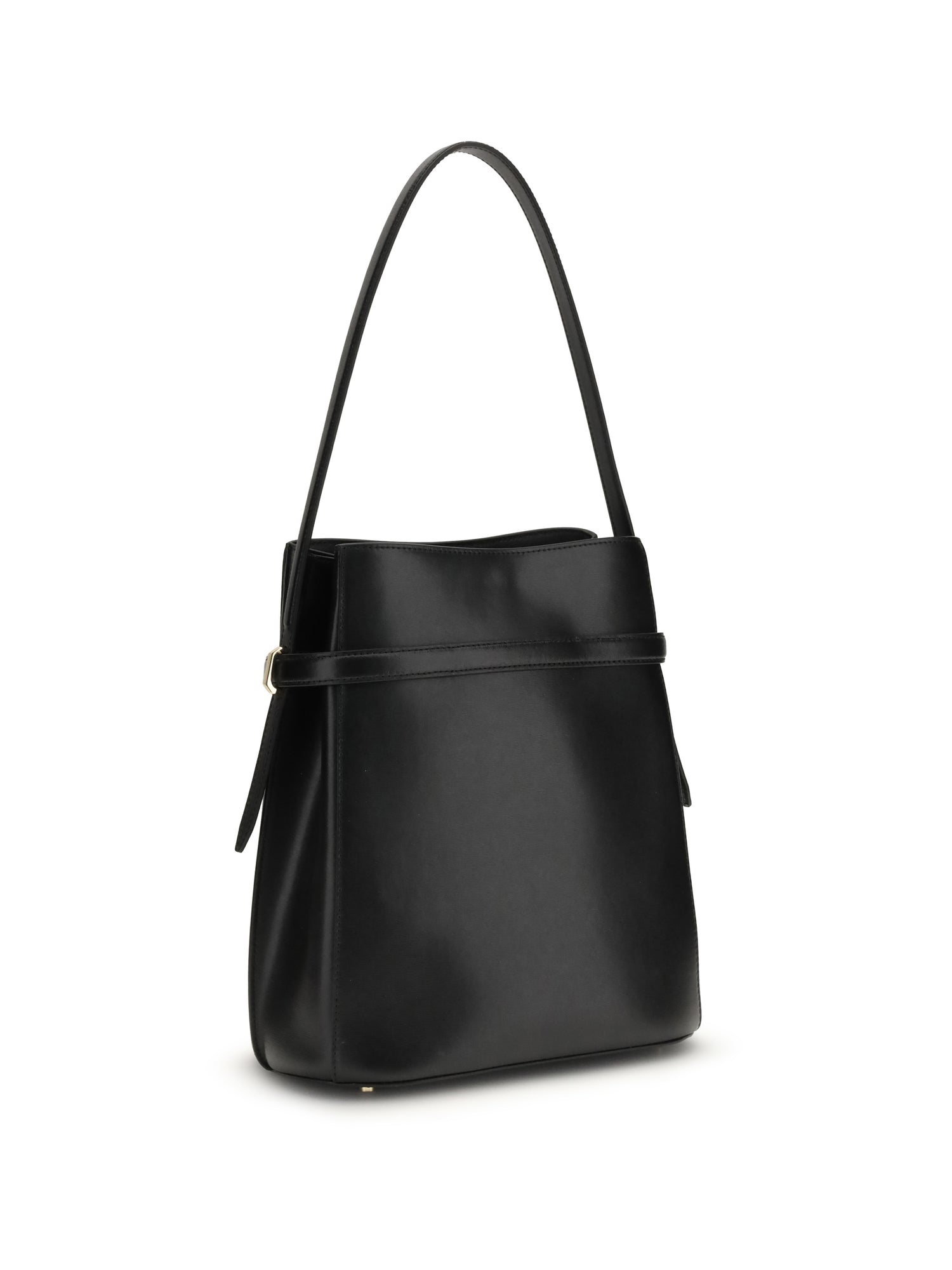 TOTEME OS belted leather bucket bag