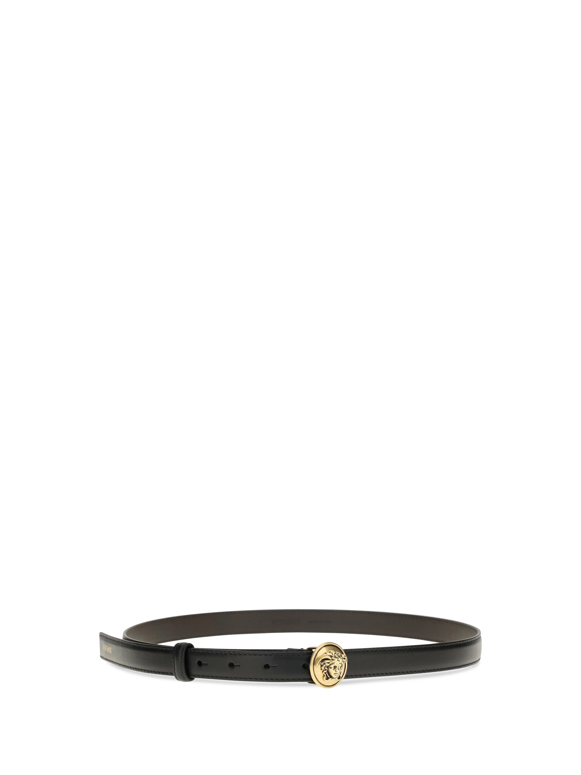 logo leather belt