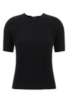 ribbed stretch cotton blend sweater