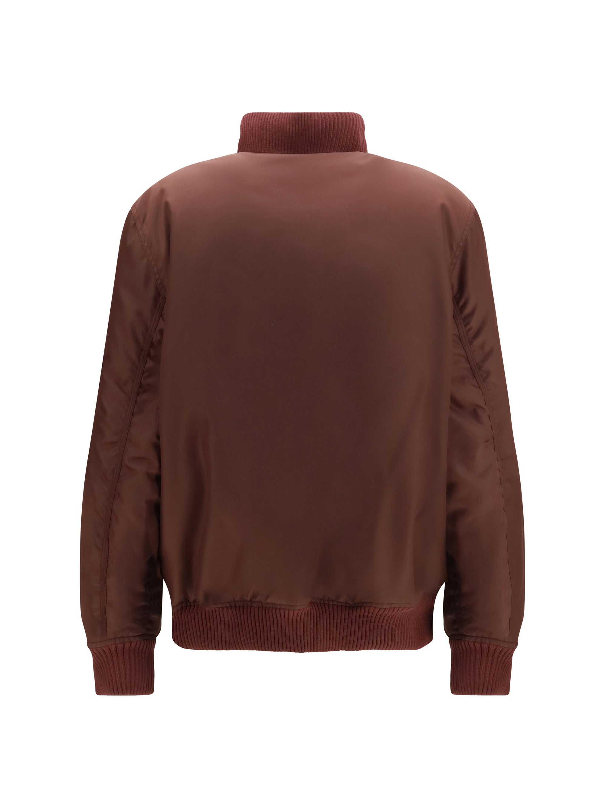 embroidered logo nylon bomber jacket