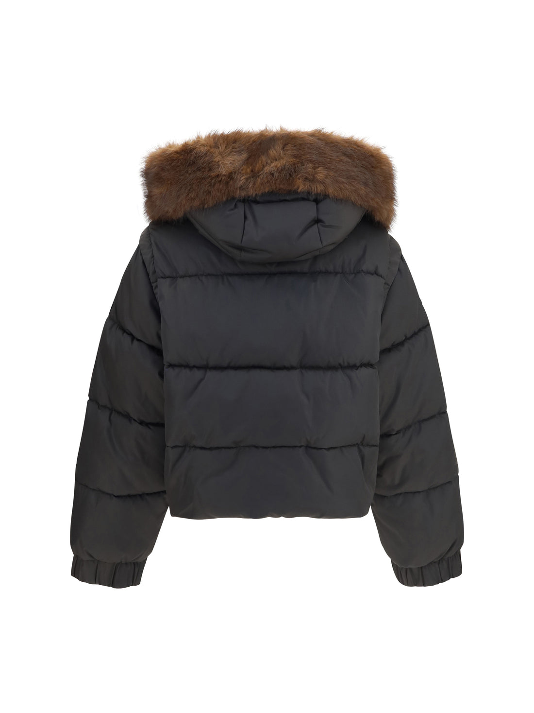 PINKO 38 godetia padded down jacket with faux fur