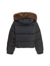 godetia padded down jacket with faux fur