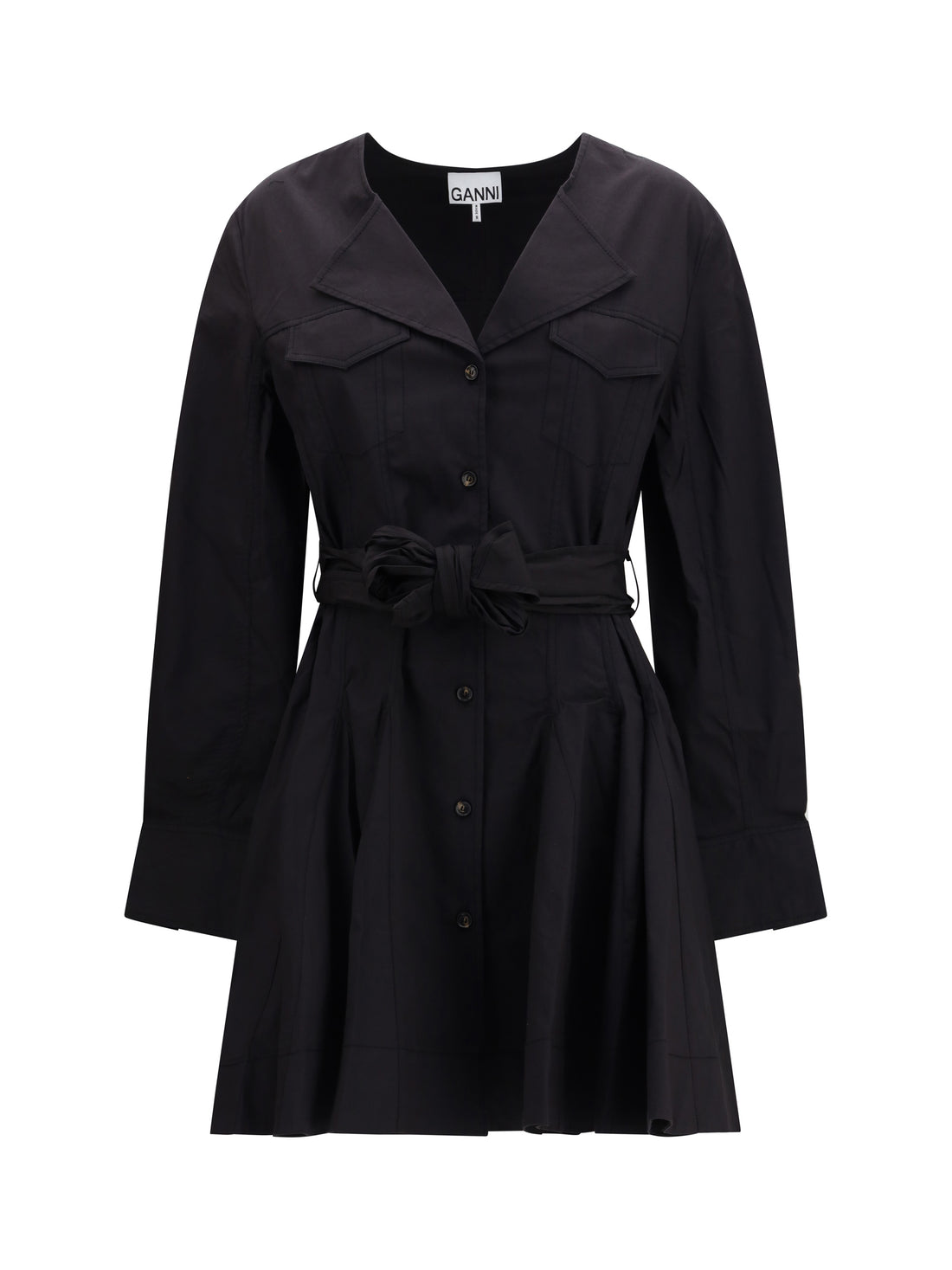 GANNI 38 short shirt dress with belt