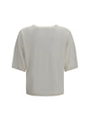 short-sleeve cashmere and silk sweater