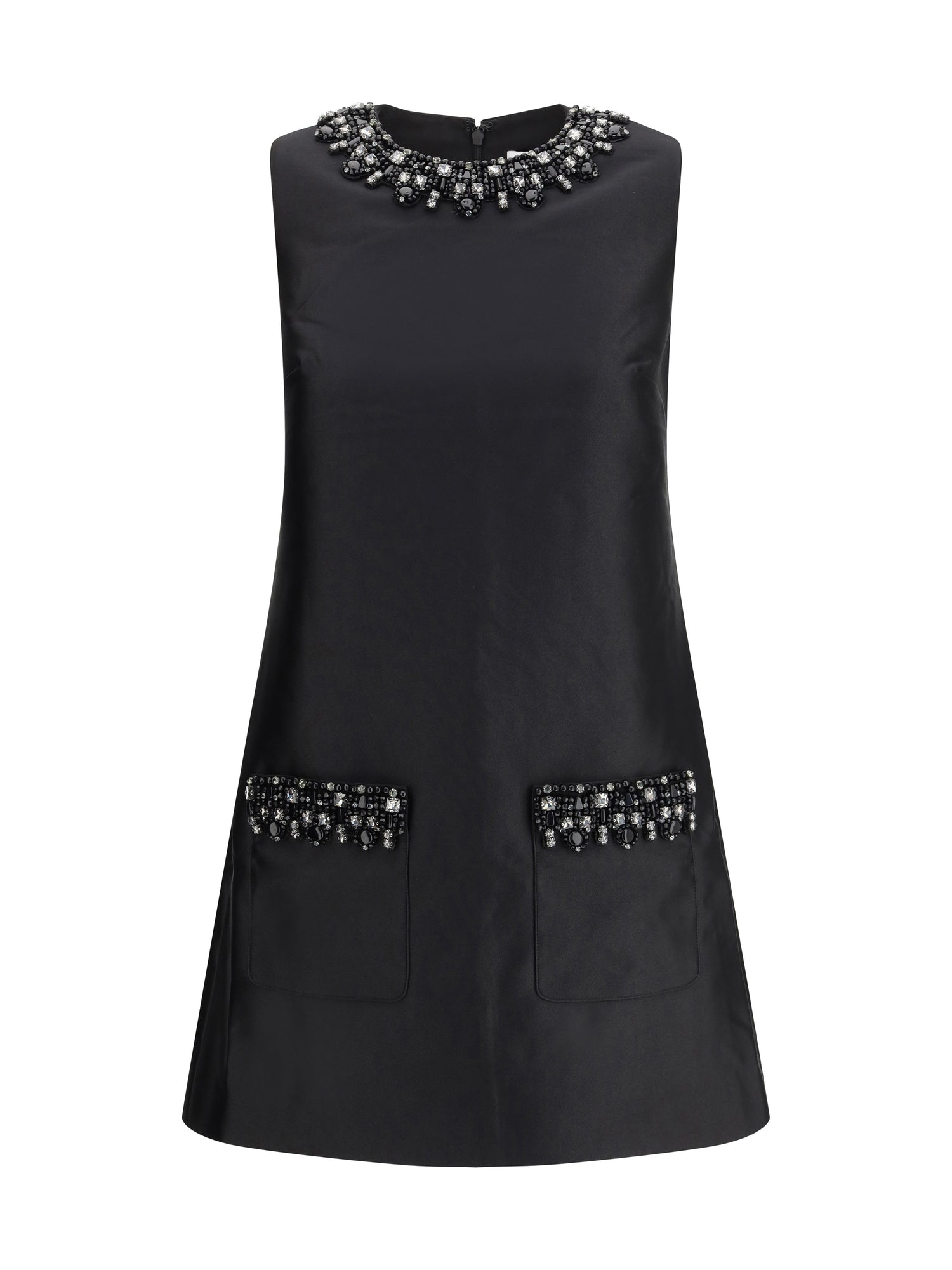 SELF-PORTRAIT 6 taffeta embellished trim short dress