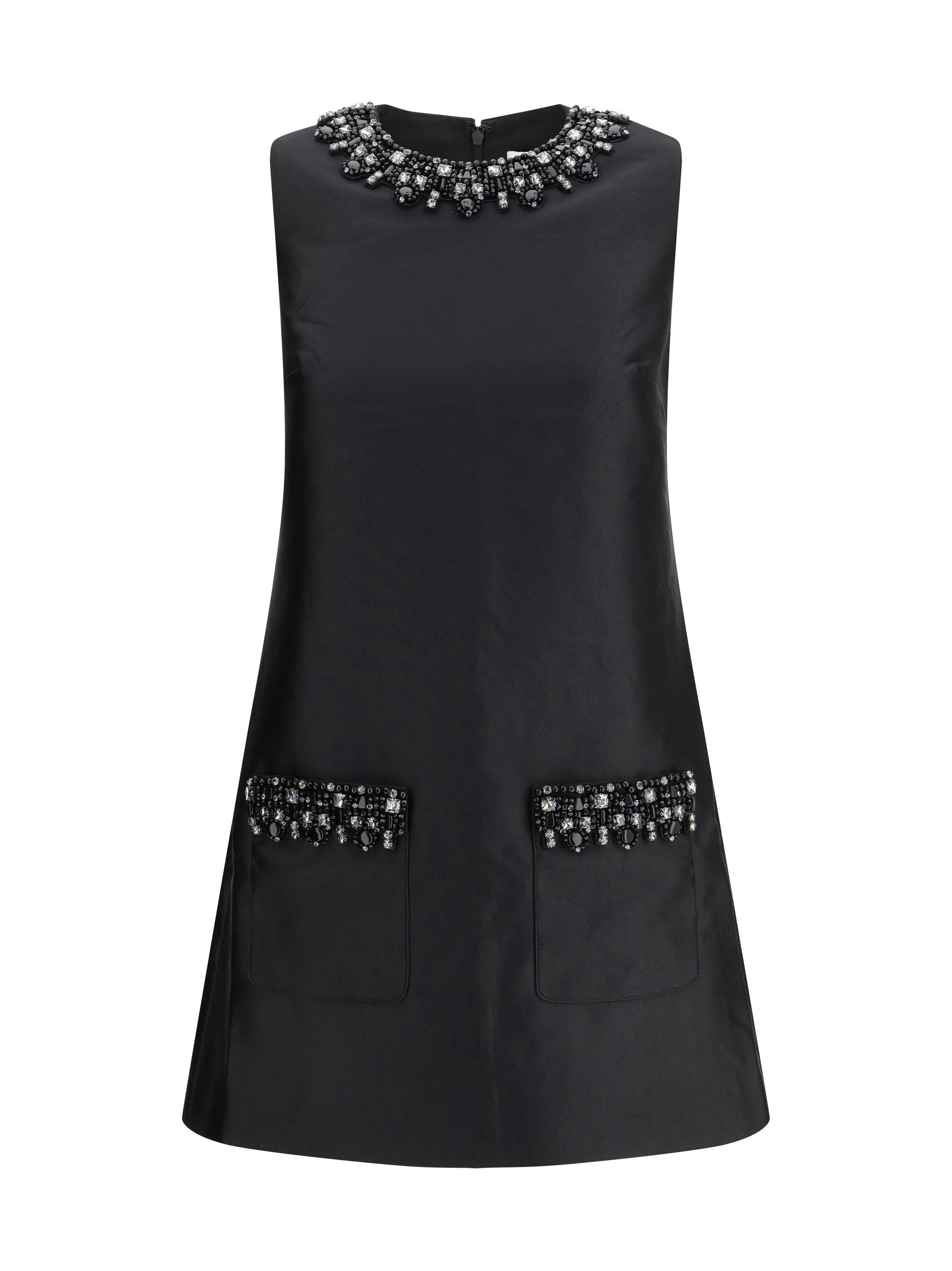 SELF-PORTRAIT 6 taffeta embellished trim short dress