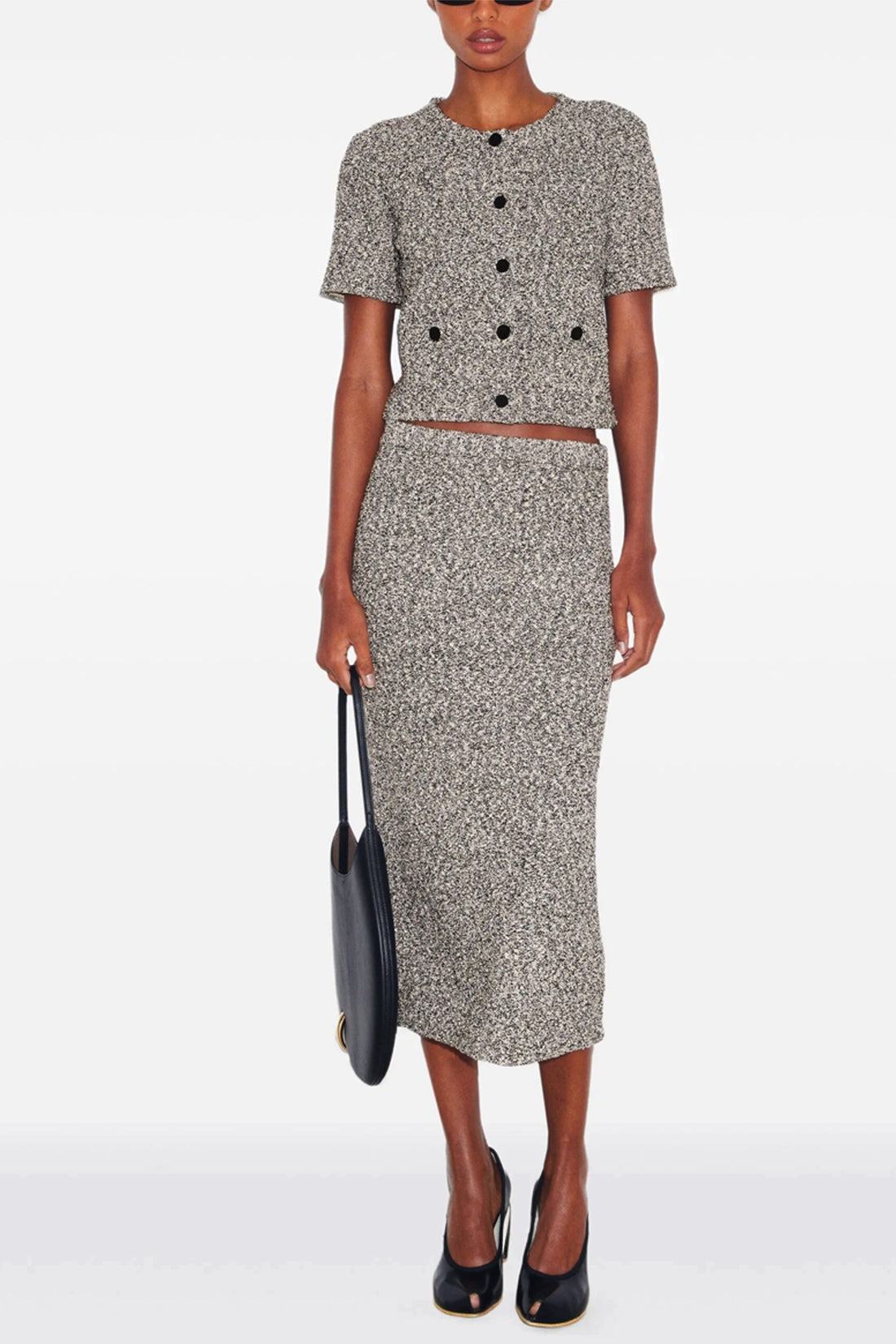 TORY BURCH S midi skirt in tweed