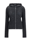 alpaca-blend zip-up hoodie