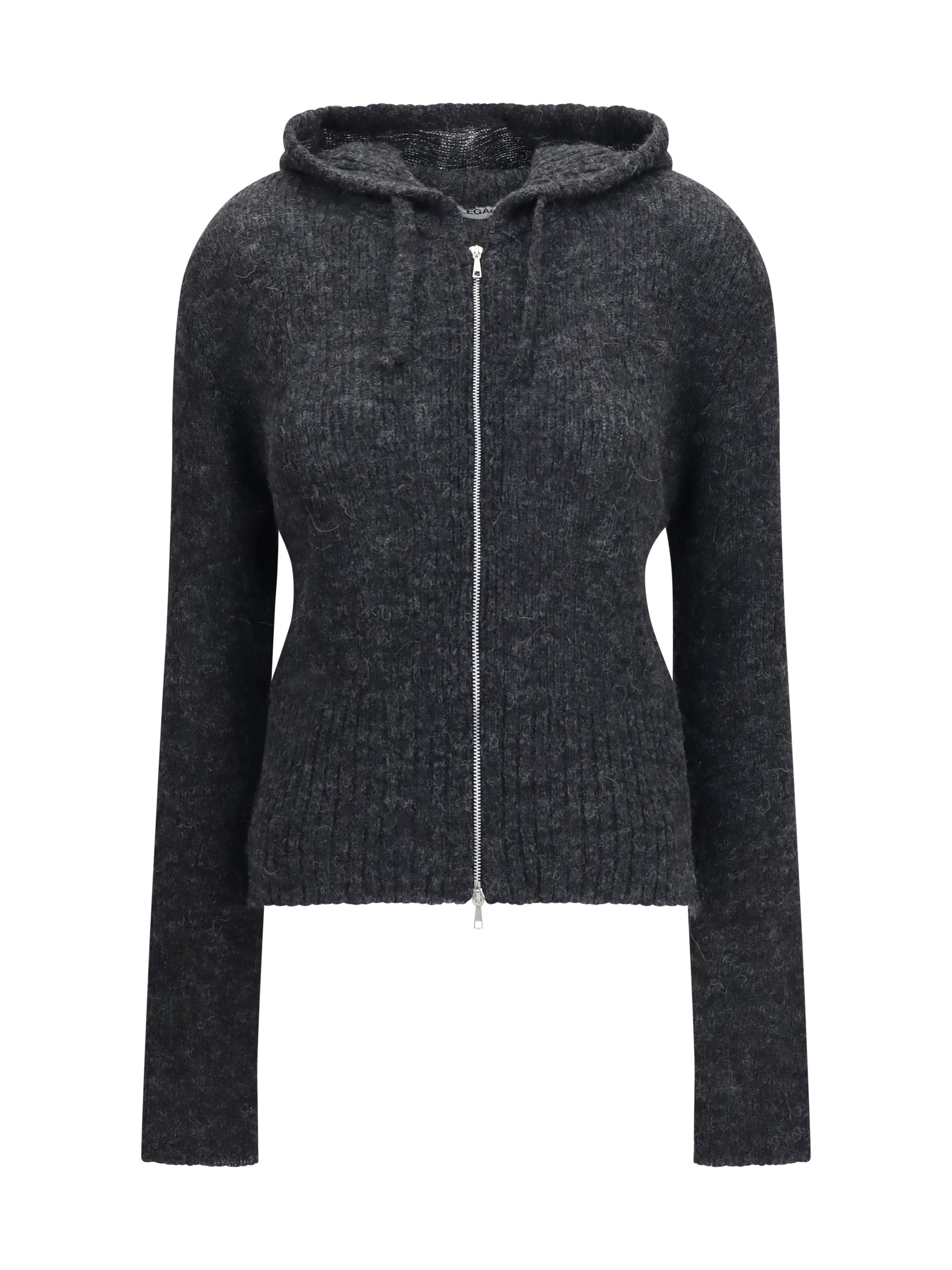 alpaca-blend zip-up hoodie