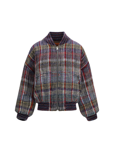 caperdoni check wool bomber