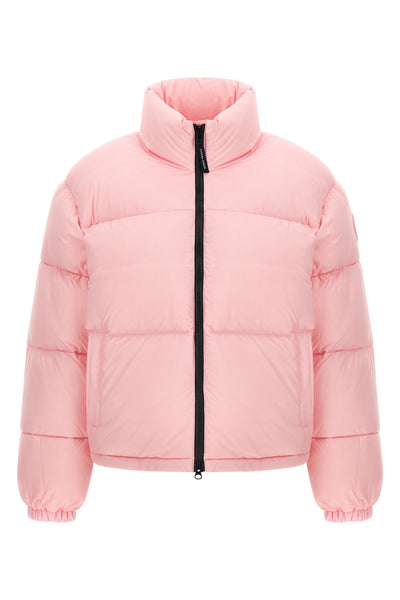 the fallon canada goose down jacket redefines outerwear volumes through a croppe