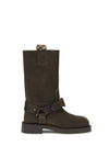 suede saddle boots