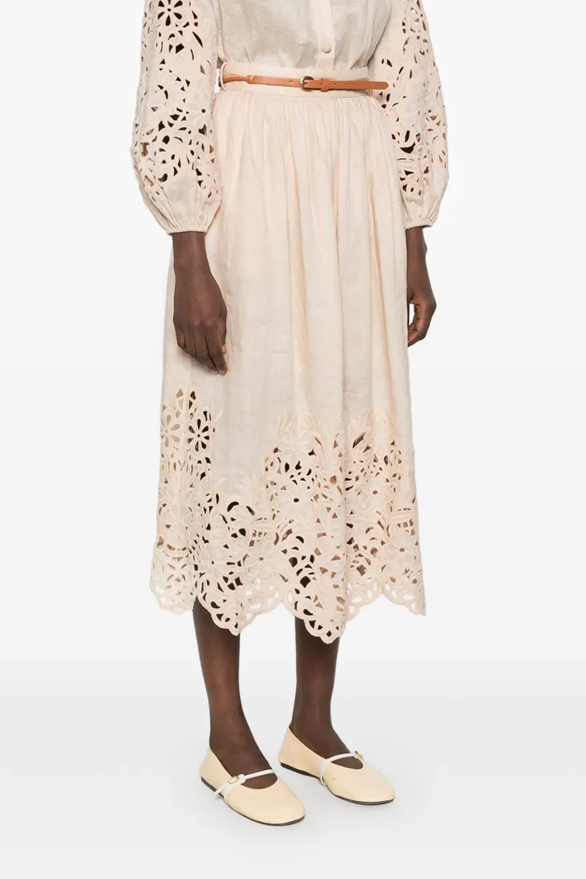 wylie embroidered linen skirt