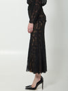 black lace midi skirt
