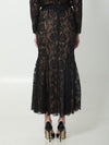 black lace midi skirt