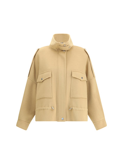 PINKO M double wool-blend fabric caban with high collar