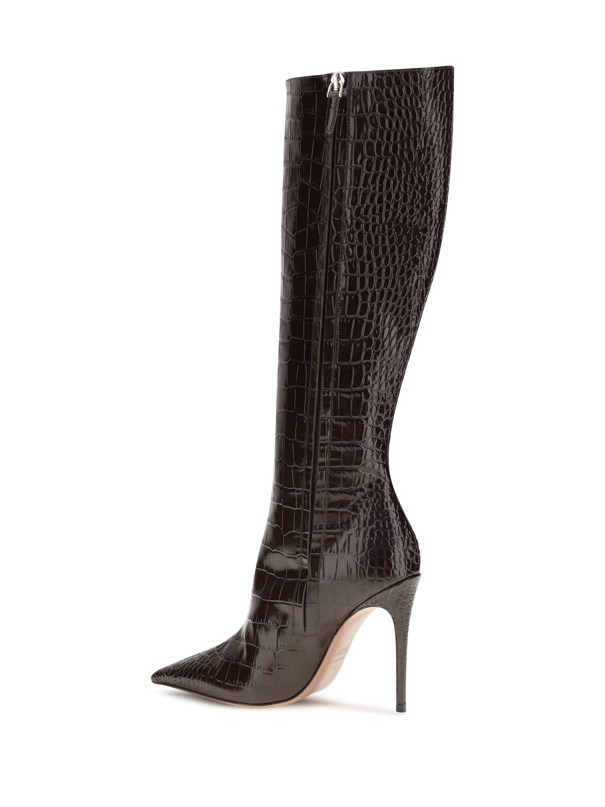 vera crocodile-effect tall boots