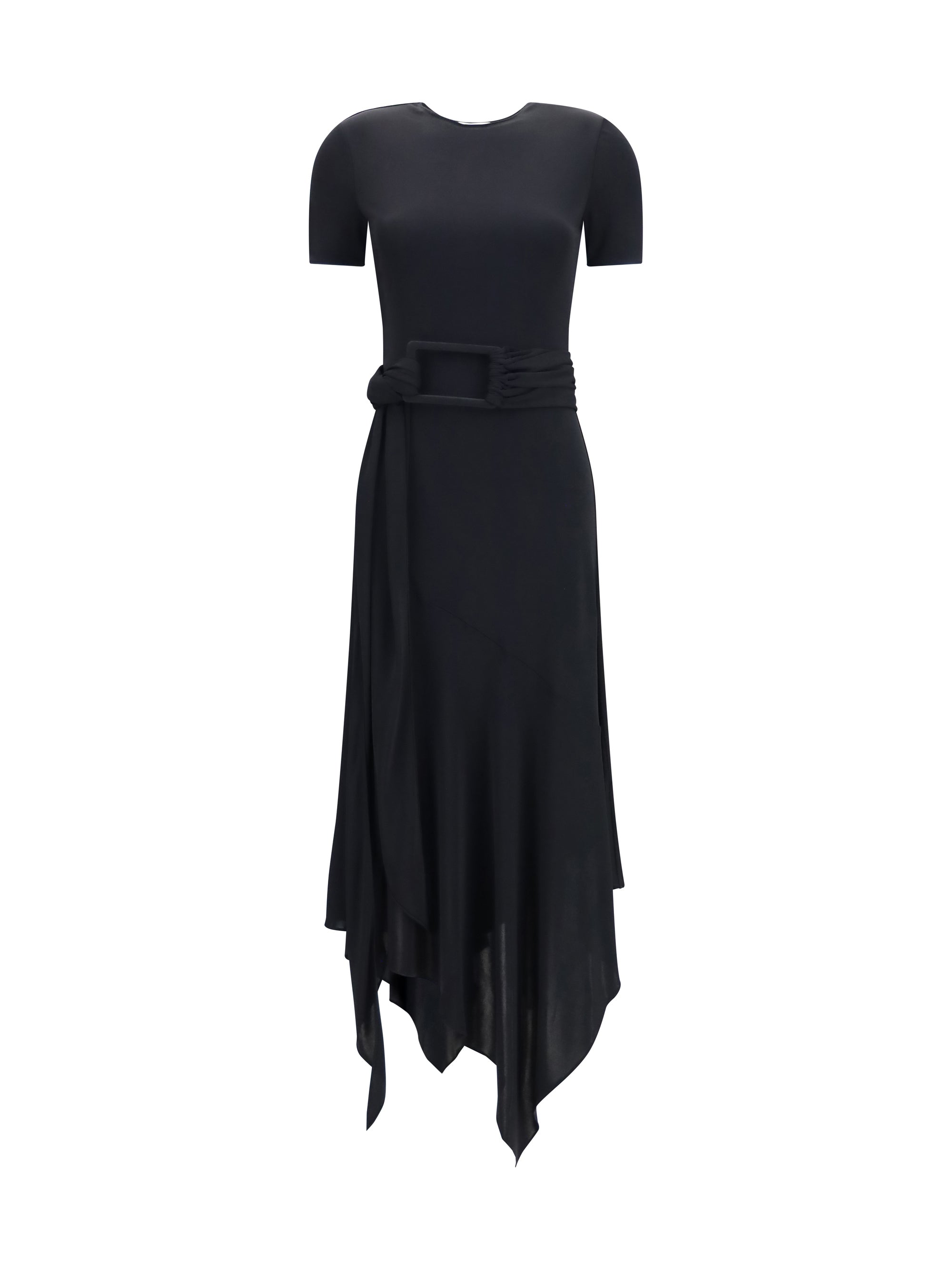 belted jersey dress