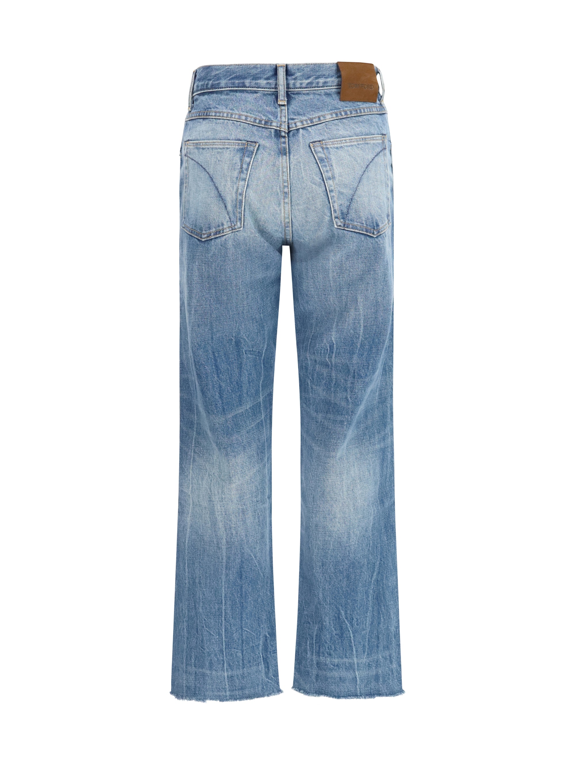 washed denim cigarette jeans
