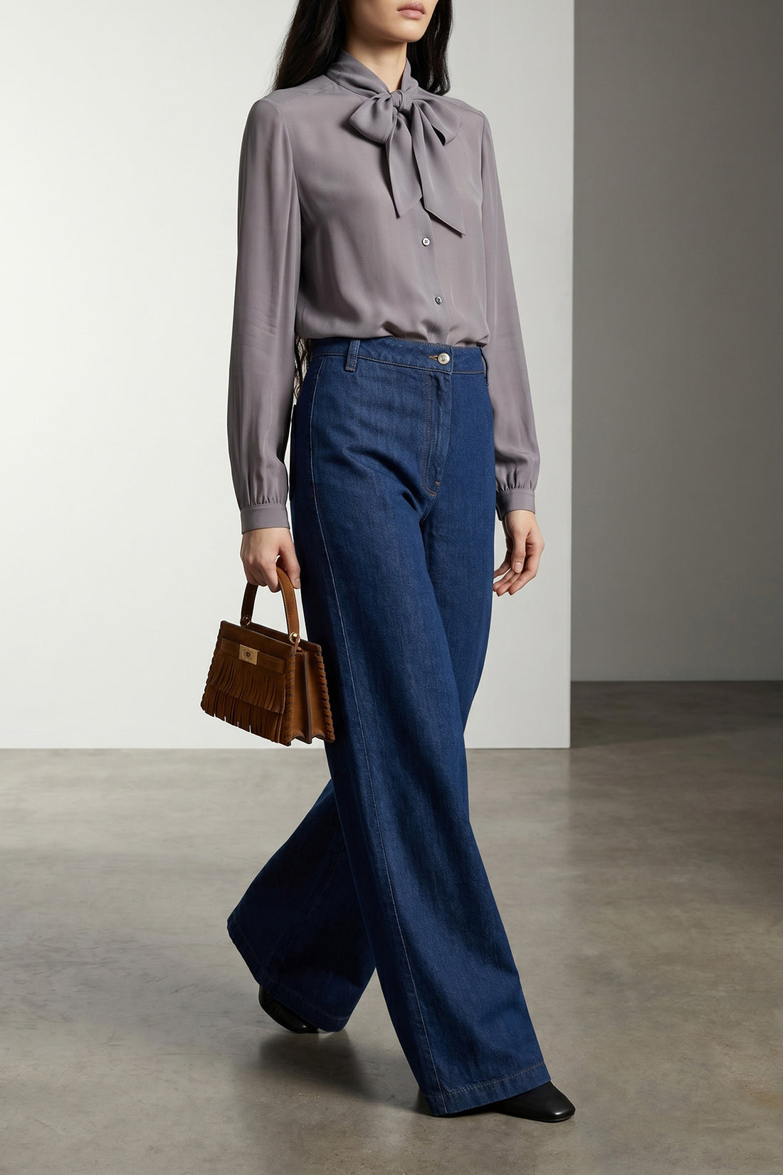 TORY BURCH 4 georgette bow viscose blouse