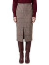 glen plaid midi skirt