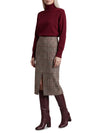 glen plaid midi skirt