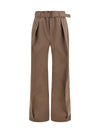 rounded poly-cotton twill pants