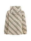 reversible check hooded jacket