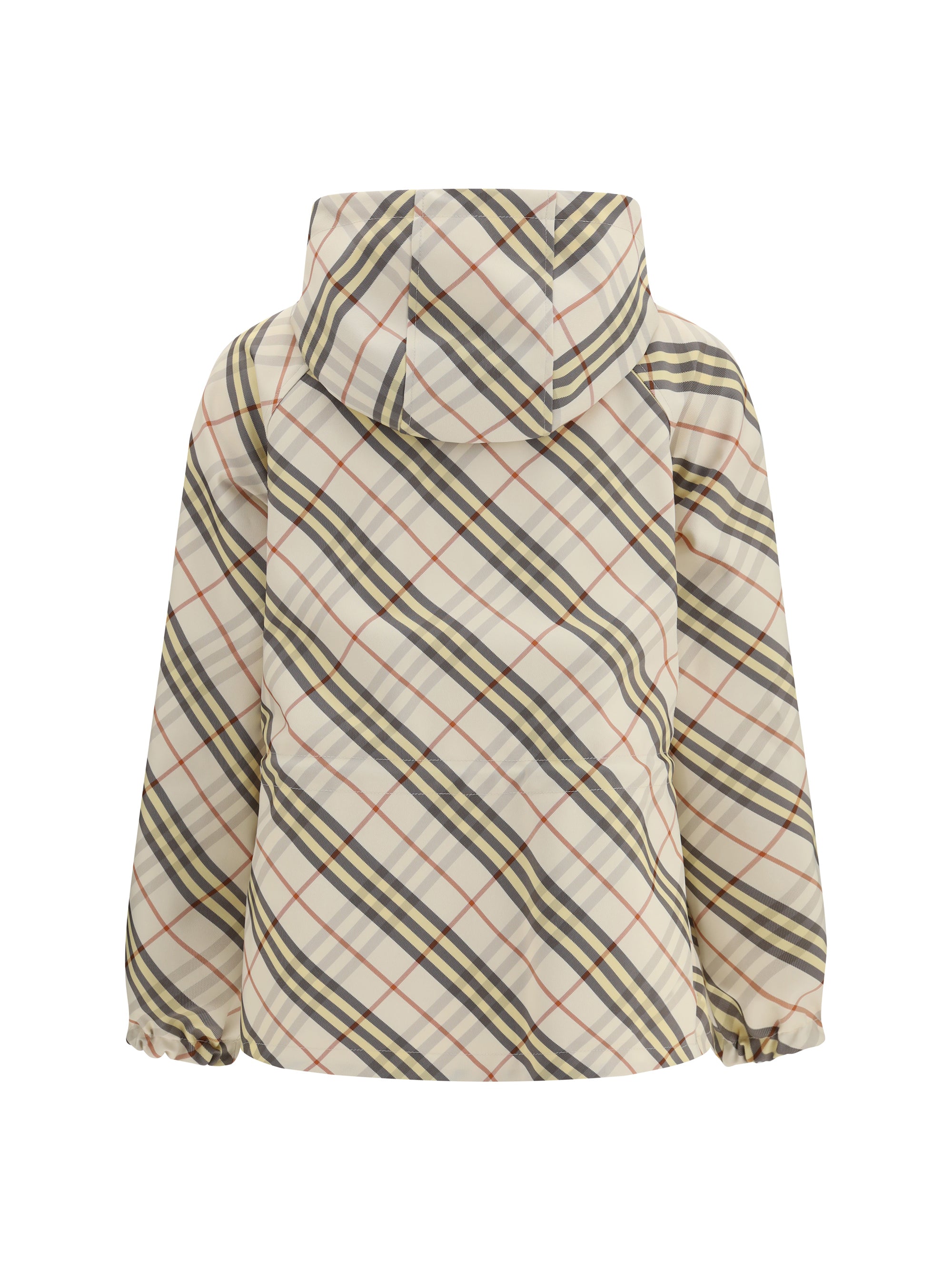 reversible check hooded jacket