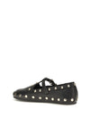 mary jenny studded ballerinas in pebbled leather