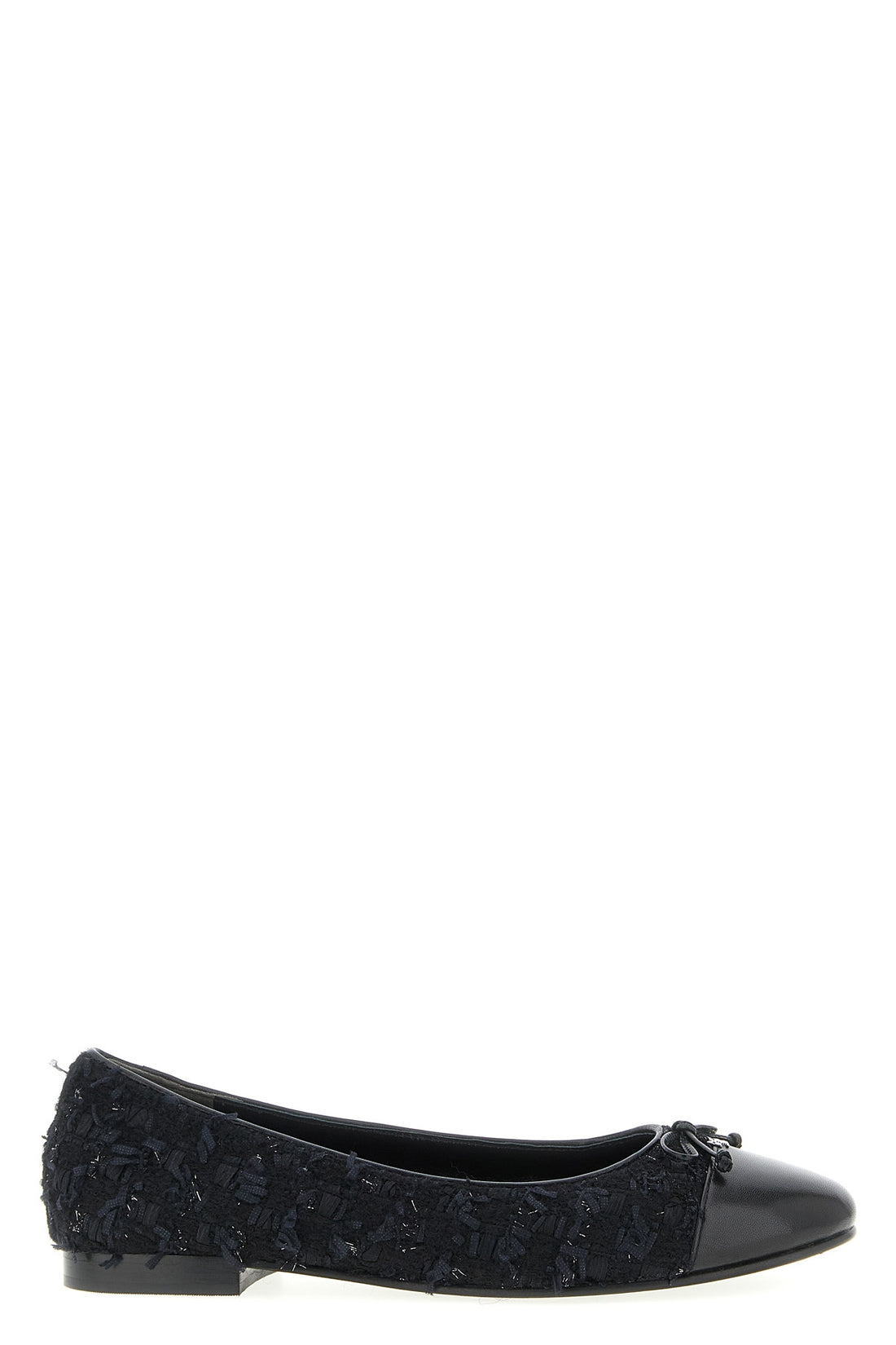 TORY BURCH 9 cap-toe bouclé tweed ballet flats
