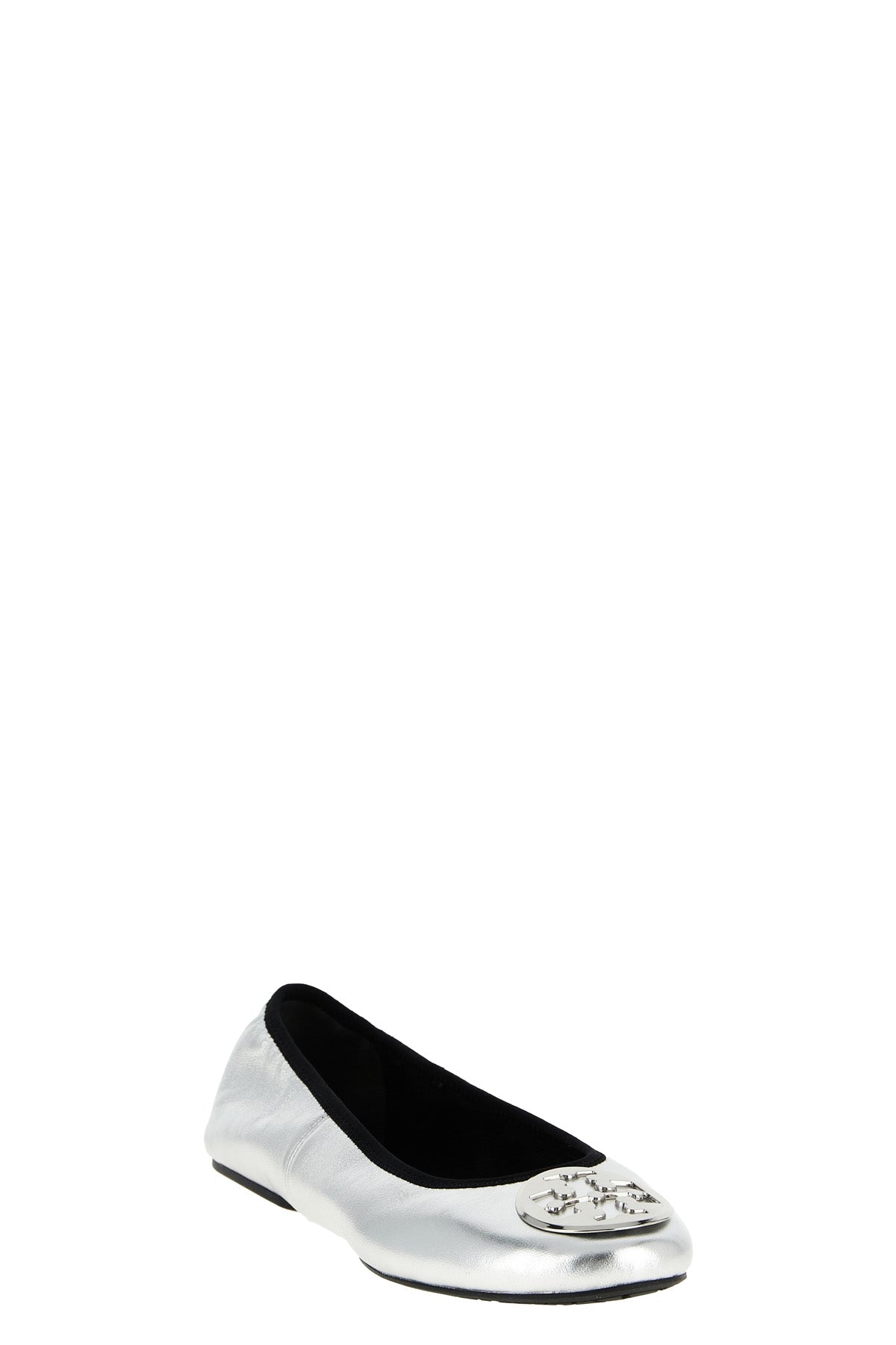 reva travel ballet flats in metallic leather