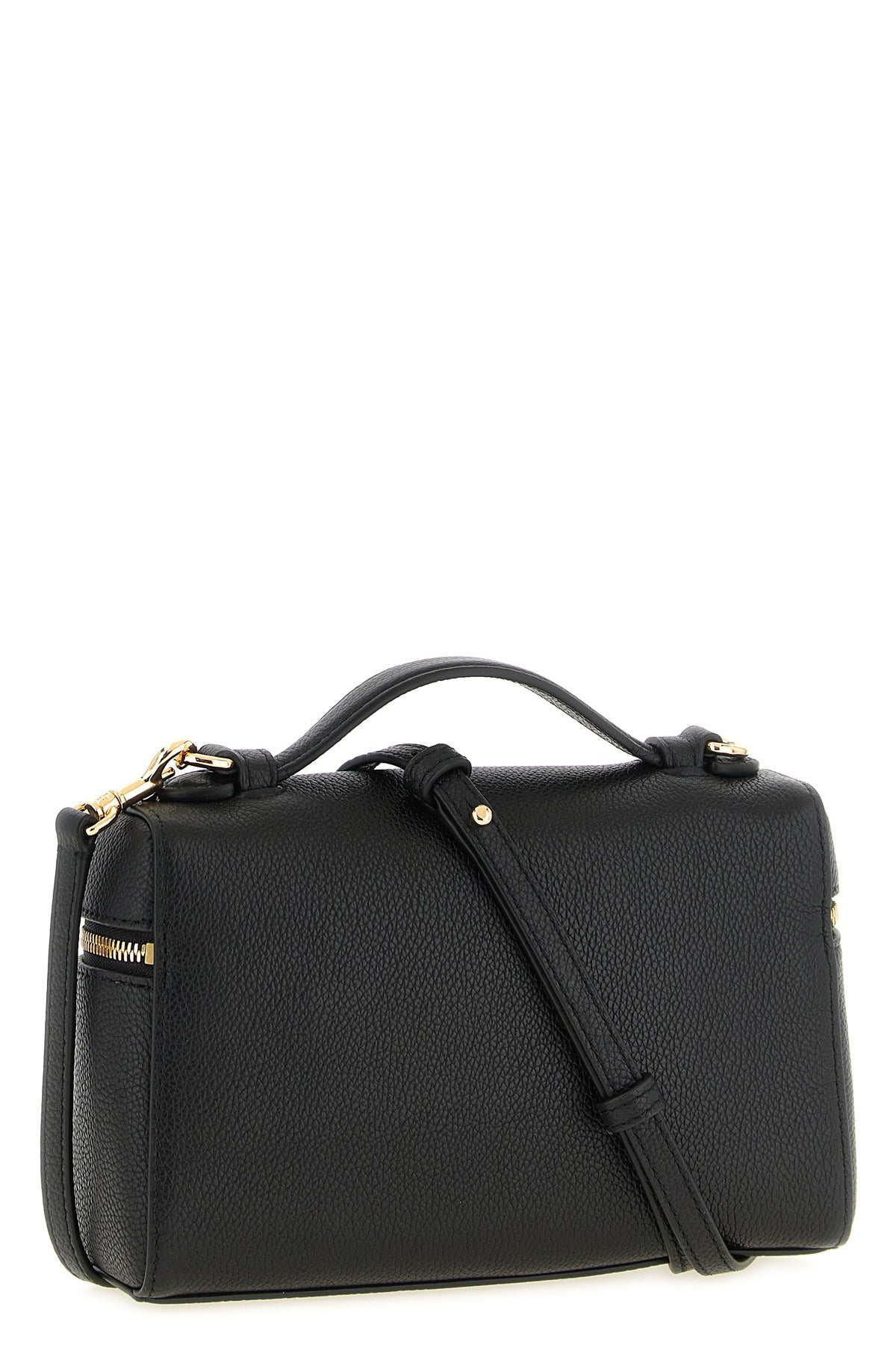 the tory burch romy slim handbag features a structured vanity case-inspired silh