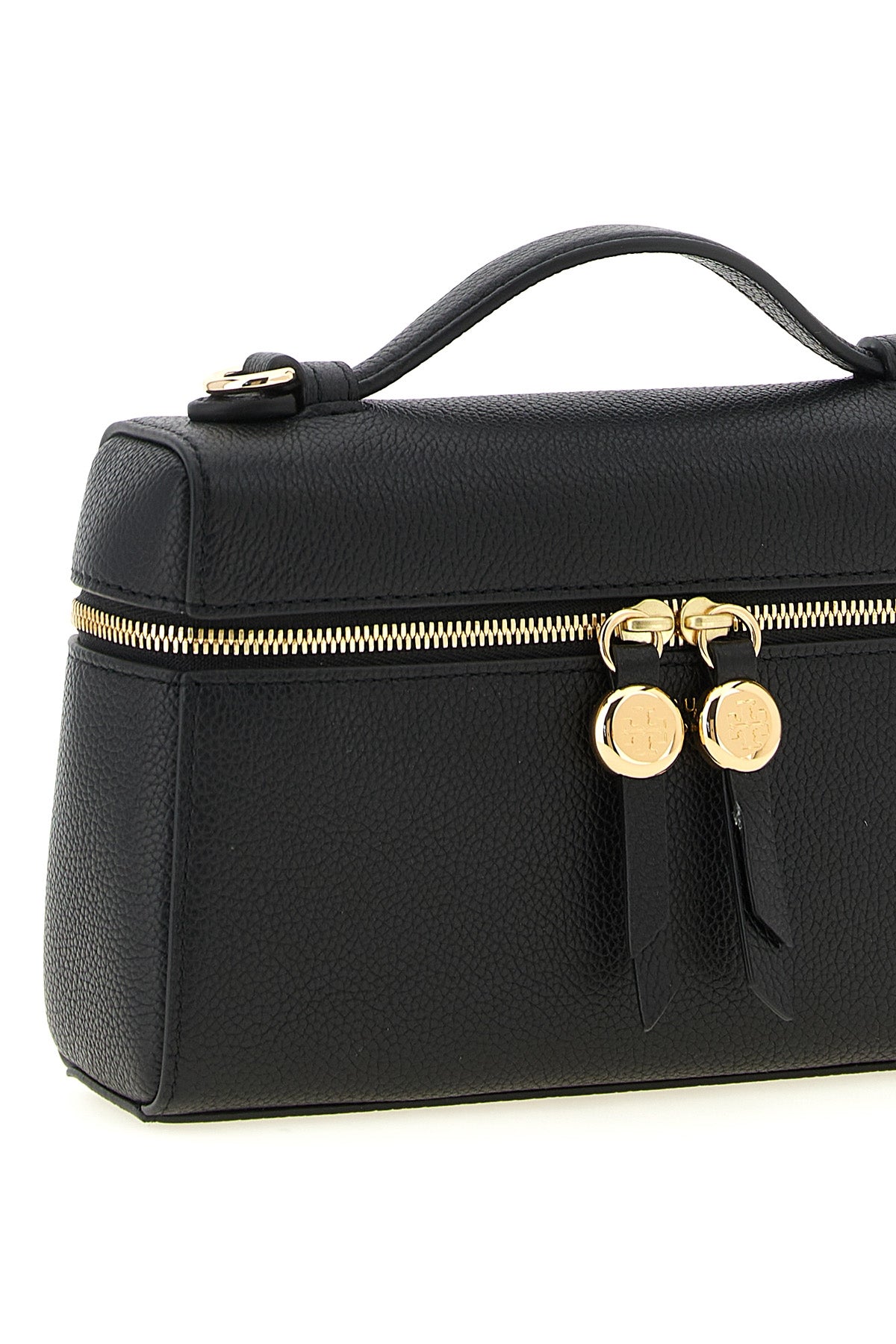 the tory burch romy slim handbag features a structured vanity case-inspired silh