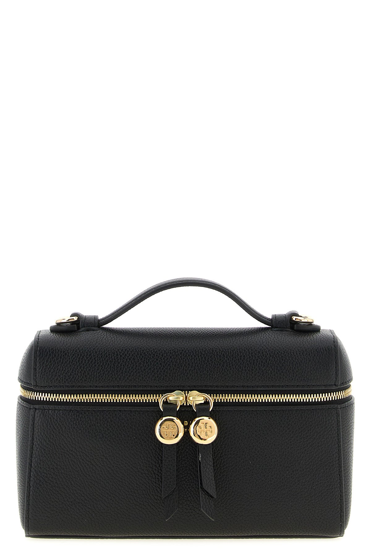 the tory burch romy slim handbag features a structured vanity case-inspired silh