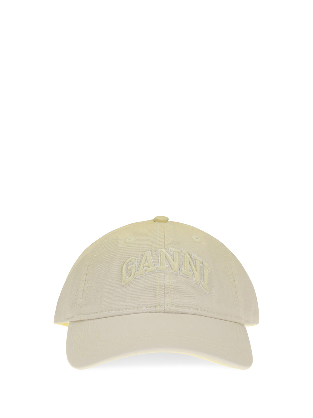 GANNI OS cotton logo baseball cap