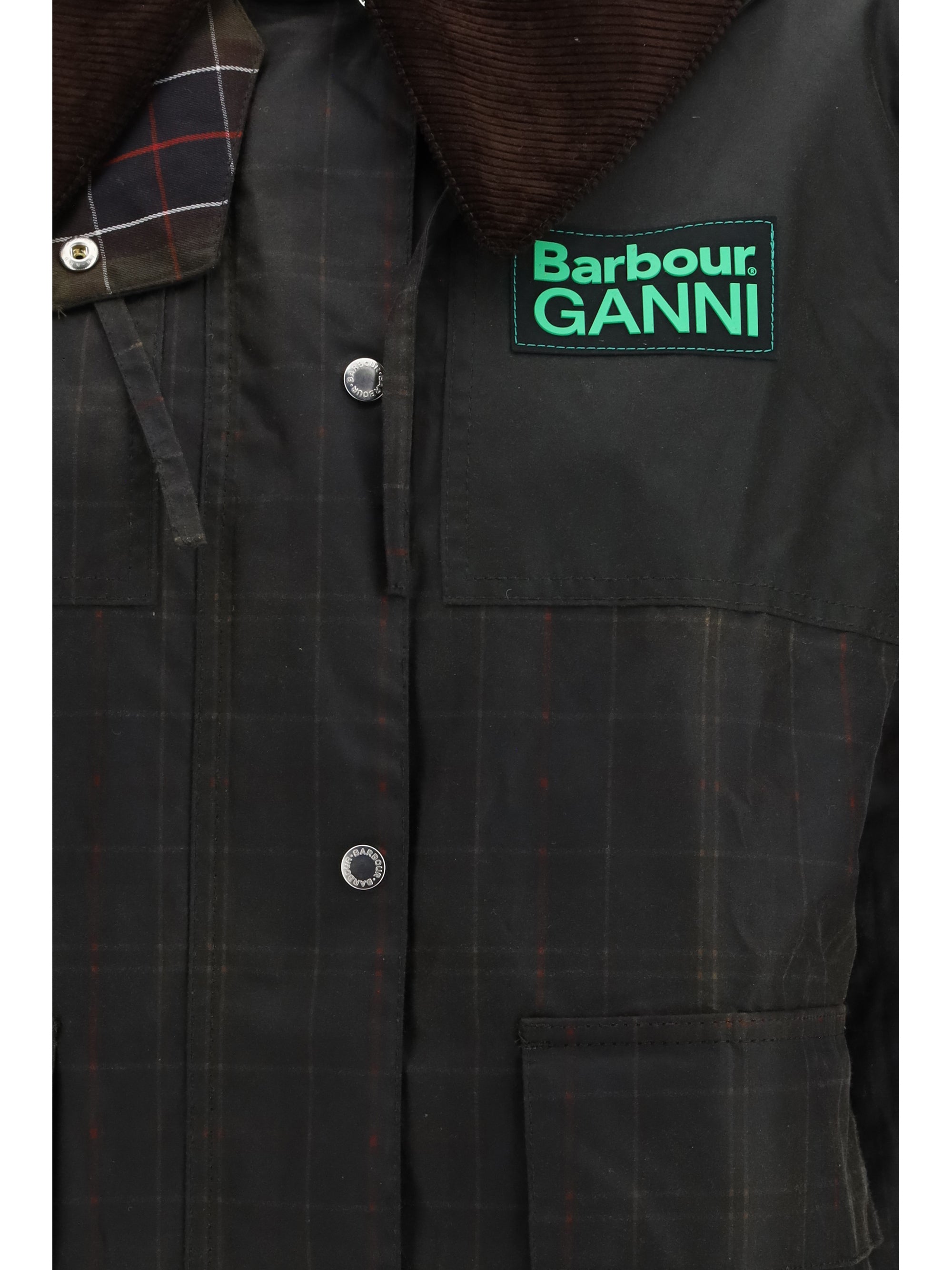 BARBOUR 6 tartan waxed duffle coat by barbour x ganni