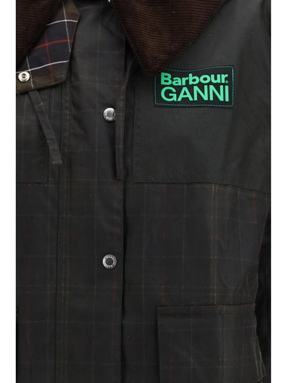 BARBOUR 6 tartan waxed duffle coat by barbour x ganni