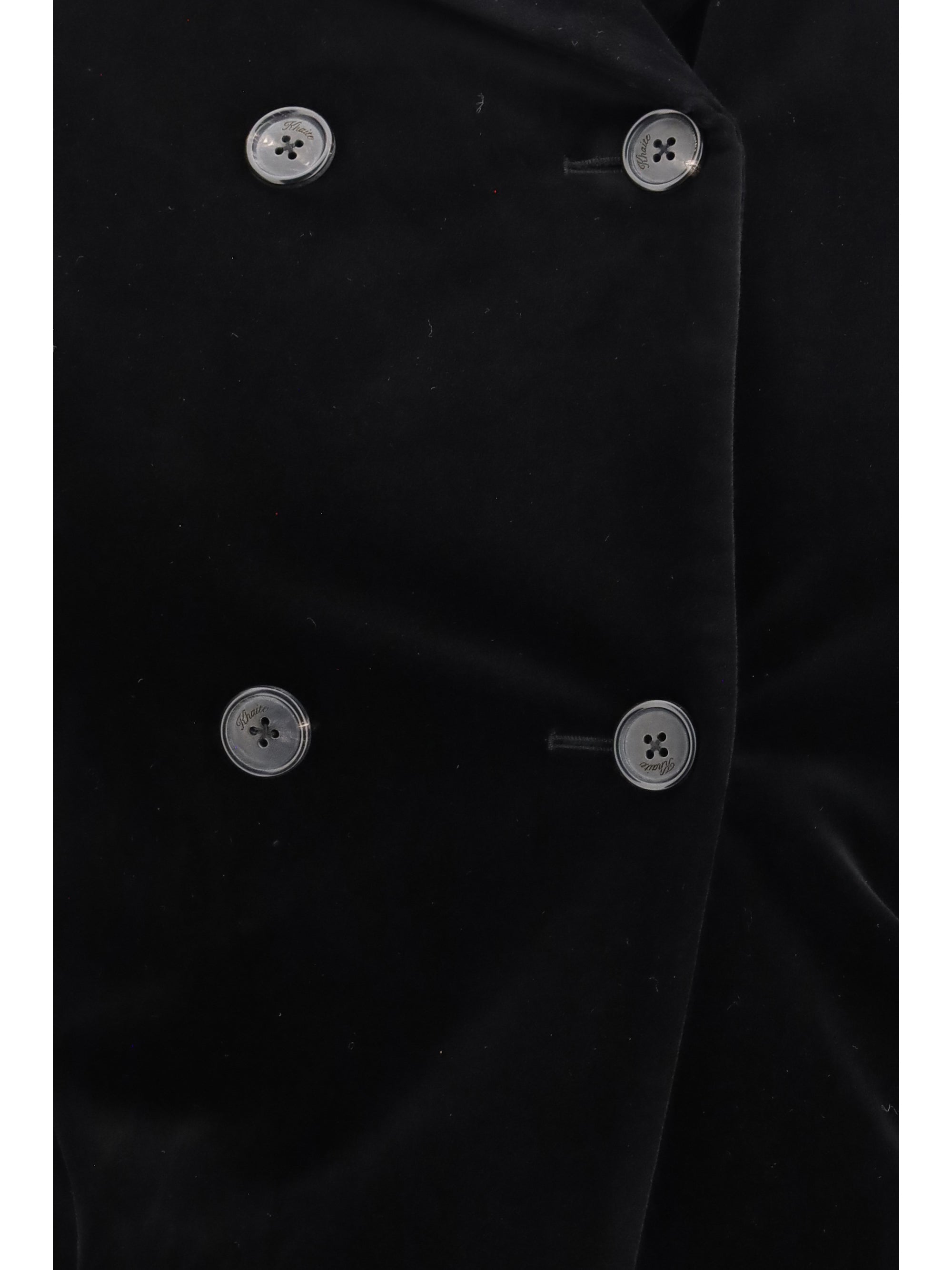 rolo stretch-velvet double-breasted jacket