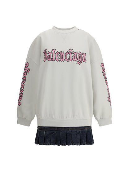 BALENCIAGA 3 sweatshirt dress with logo 
