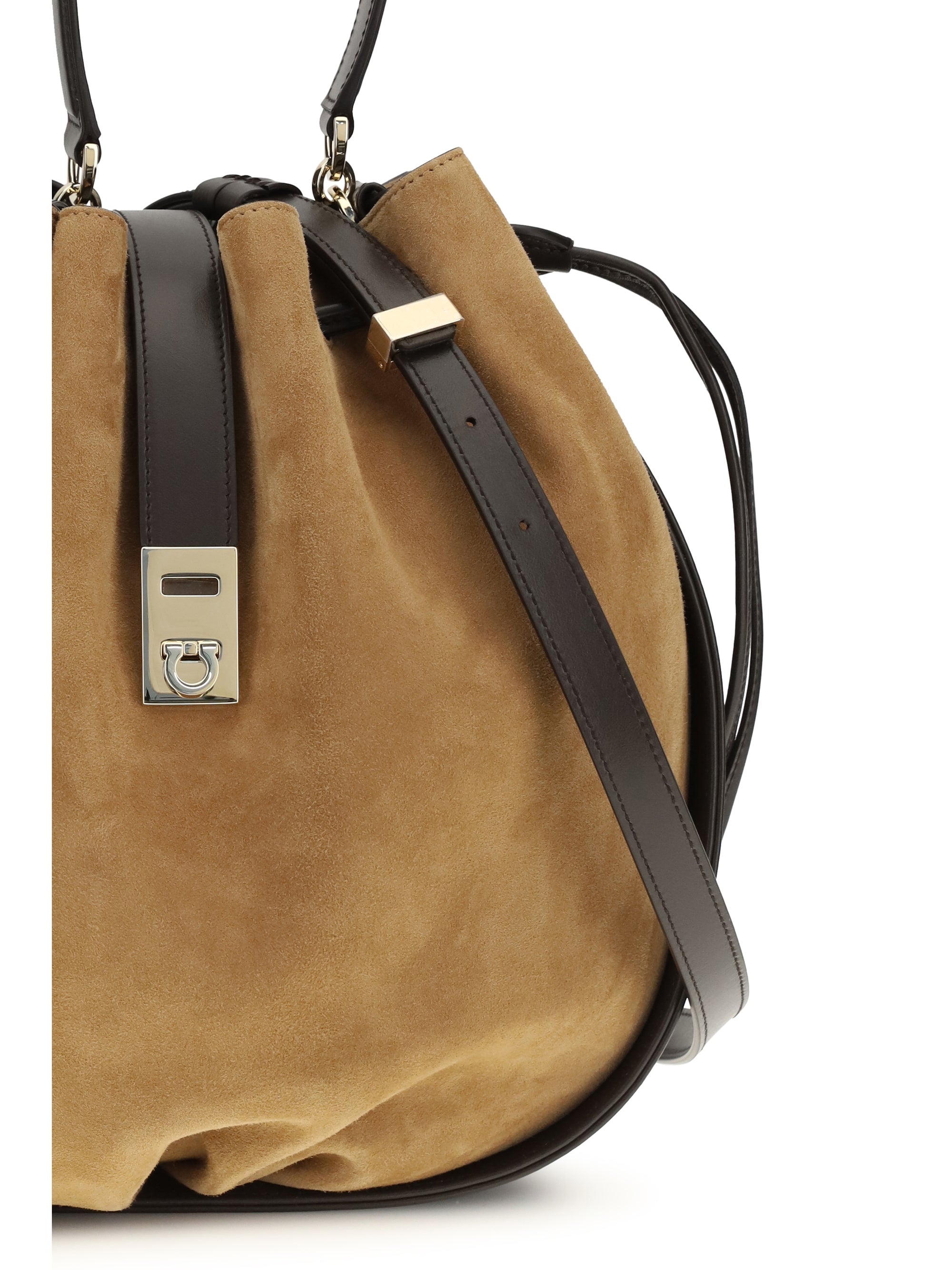 hug buckle bucket bag