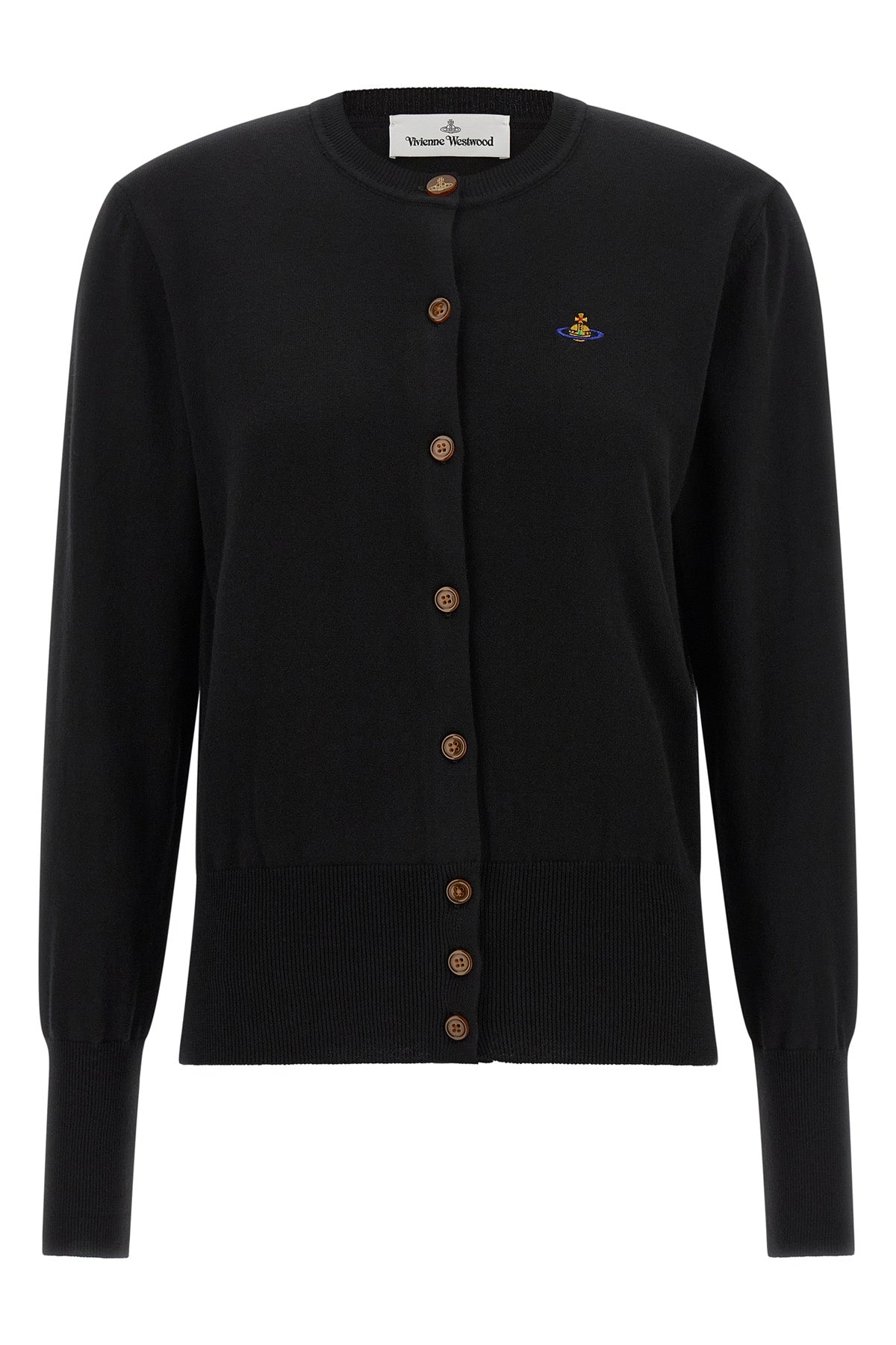 the vivienne westwood bea cardigan is made of a fine cotton and cashmere yarn